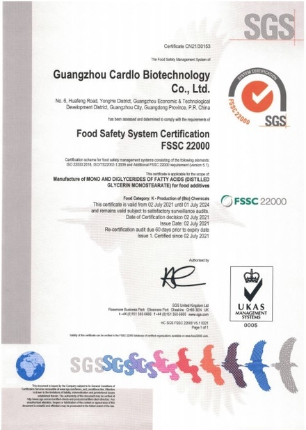 Chiny Guangzhou CARDLO Biotechnology Co.,Ltd. Certyfikaty